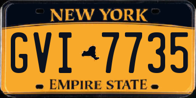 NY license plate GVI7735
