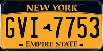 NY license plate GVI7753