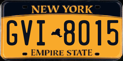 NY license plate GVI8015