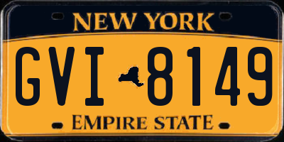 NY license plate GVI8149