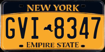 NY license plate GVI8347