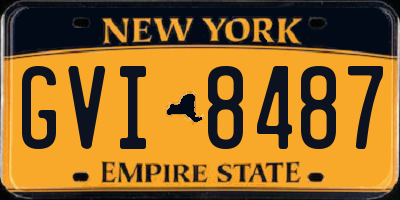 NY license plate GVI8487