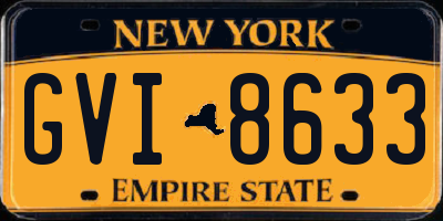 NY license plate GVI8633