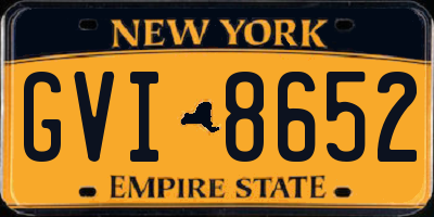 NY license plate GVI8652