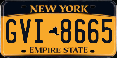 NY license plate GVI8665