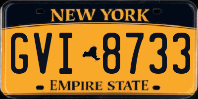 NY license plate GVI8733