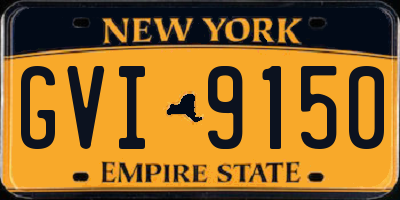 NY license plate GVI9150