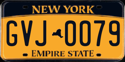 NY license plate GVJ0079