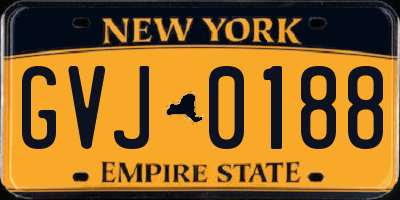 NY license plate GVJ0188
