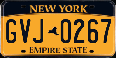 NY license plate GVJ0267