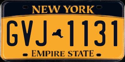 NY license plate GVJ1131