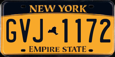 NY license plate GVJ1172