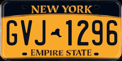 NY license plate GVJ1296