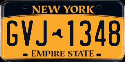 NY license plate GVJ1348