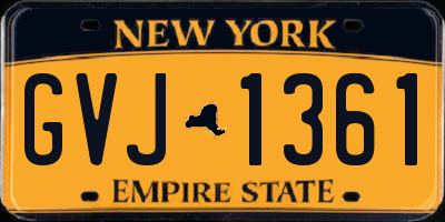 NY license plate GVJ1361