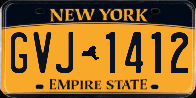 NY license plate GVJ1412