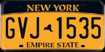 NY license plate GVJ1535