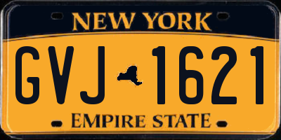 NY license plate GVJ1621