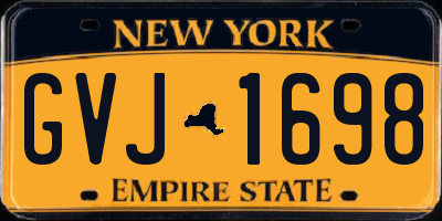 NY license plate GVJ1698
