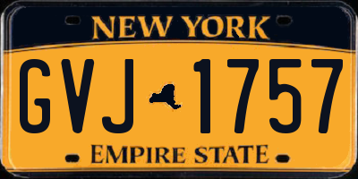 NY license plate GVJ1757