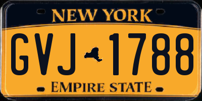 NY license plate GVJ1788