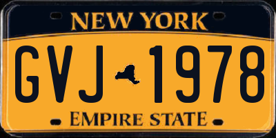 NY license plate GVJ1978