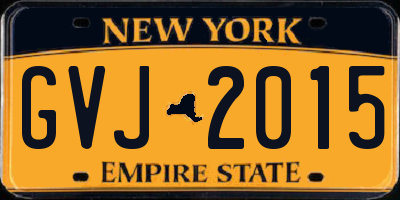 NY license plate GVJ2015
