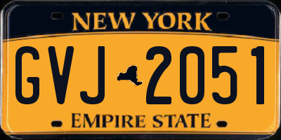 NY license plate GVJ2051