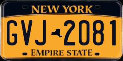 NY license plate GVJ2081