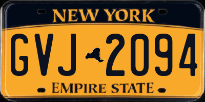 NY license plate GVJ2094