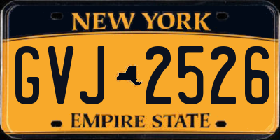 NY license plate GVJ2526