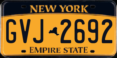 NY license plate GVJ2692