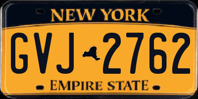 NY license plate GVJ2762