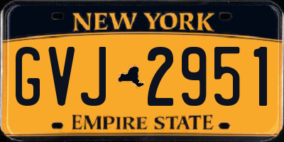 NY license plate GVJ2951