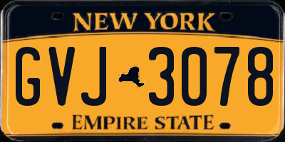 NY license plate GVJ3078