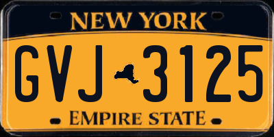 NY license plate GVJ3125