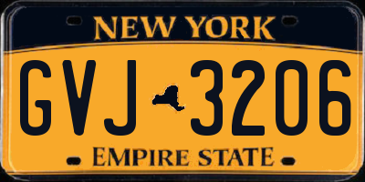 NY license plate GVJ3206