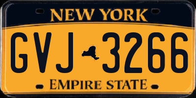 NY license plate GVJ3266