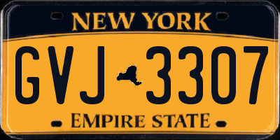 NY license plate GVJ3307