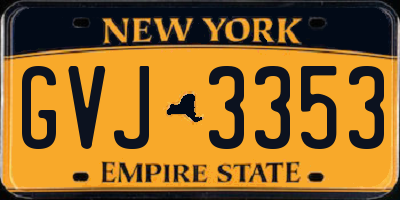 NY license plate GVJ3353