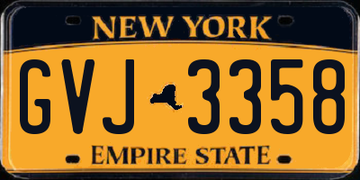 NY license plate GVJ3358