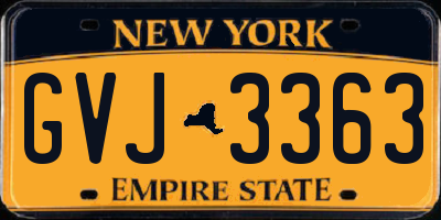 NY license plate GVJ3363