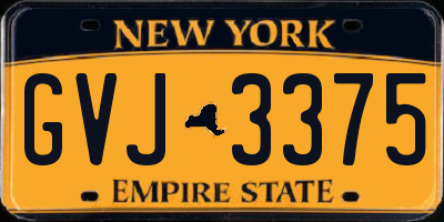 NY license plate GVJ3375