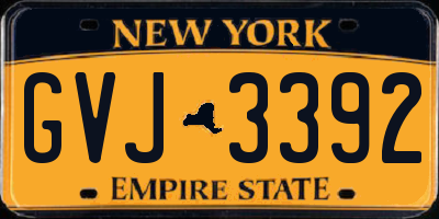 NY license plate GVJ3392