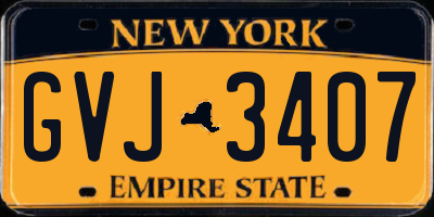 NY license plate GVJ3407