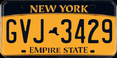 NY license plate GVJ3429