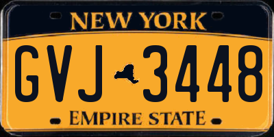 NY license plate GVJ3448