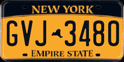NY license plate GVJ3480