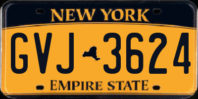 NY license plate GVJ3624