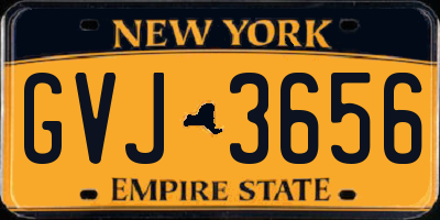 NY license plate GVJ3656